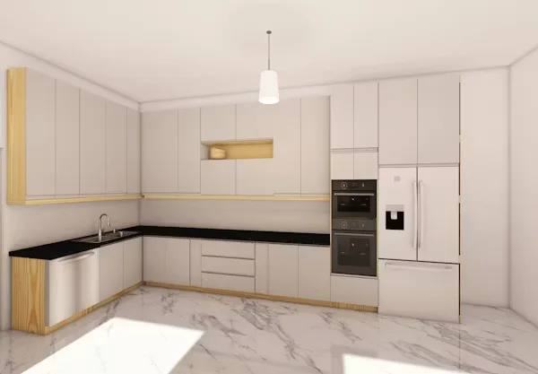 Modular kitchen cabinet organizer drawers and hardware features